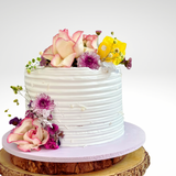 Cake with Fresh Flowers