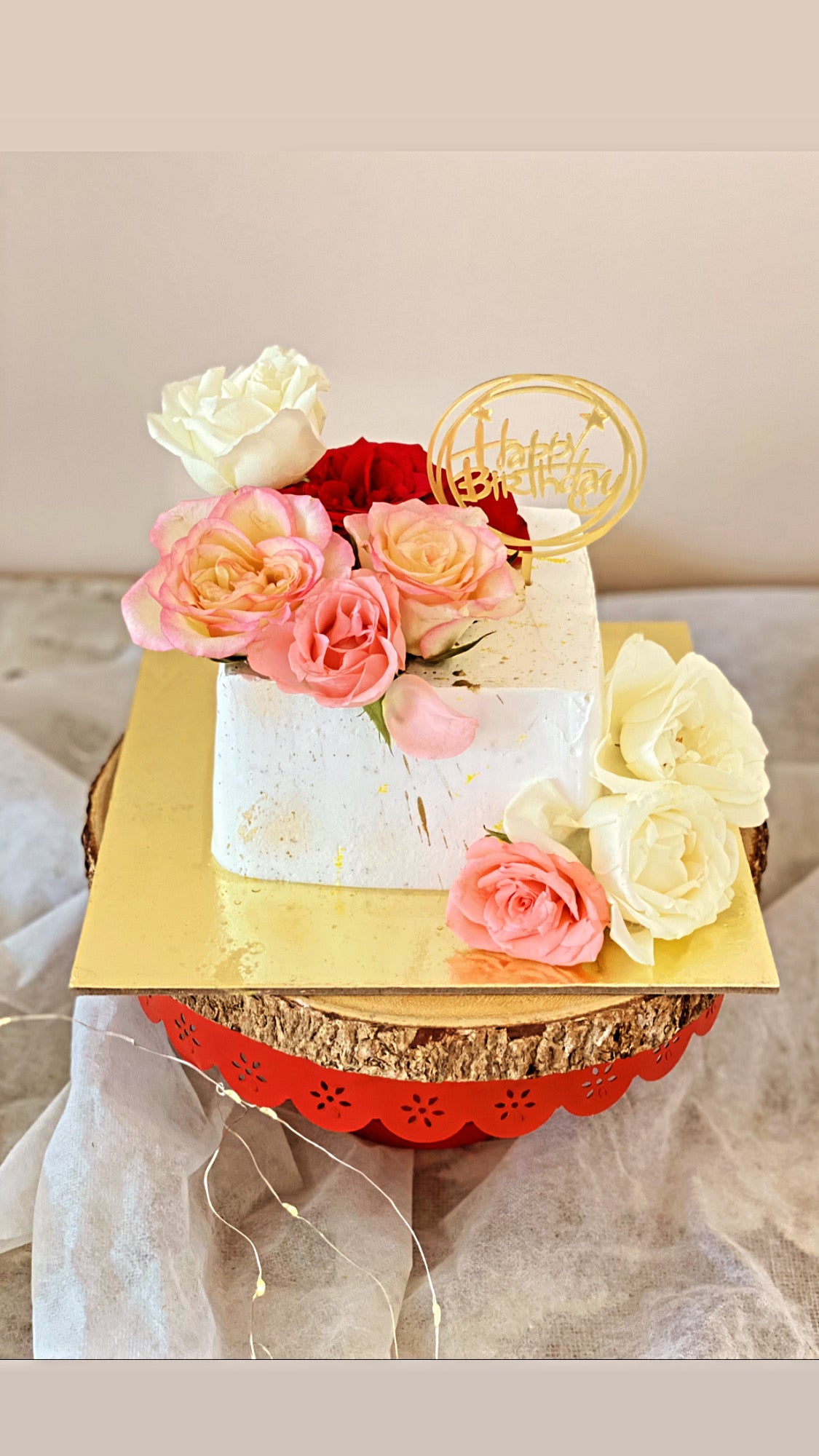 Cake with Fresh Flowers