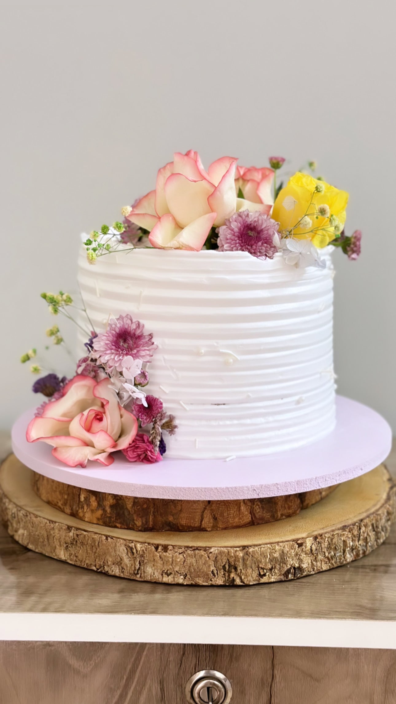 Cake with Fresh Flowers