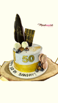 Golden 50th Birthday theme cake for Men (Pure Chocolate Truffle Cake)