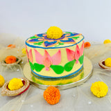 Diwali Theme Rangoli Cake