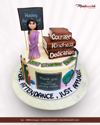 Retirement Cake for Teacher : 1.5 kg