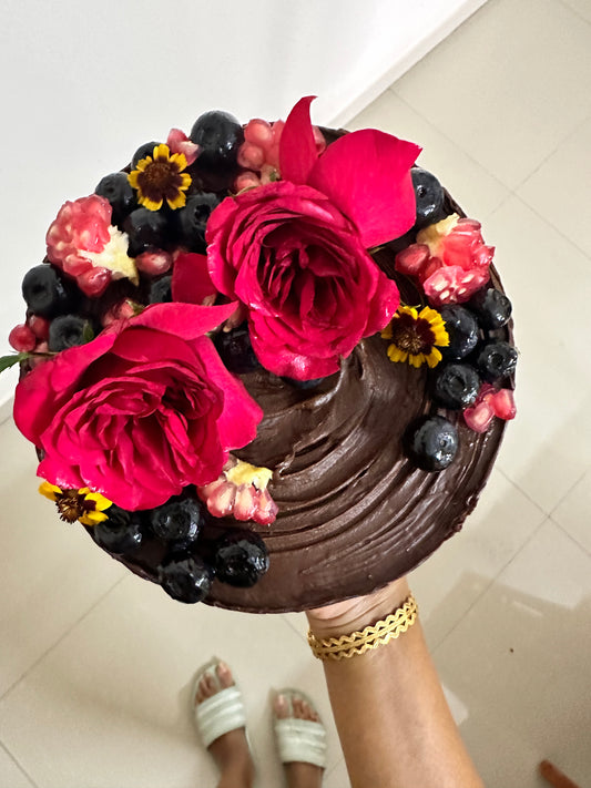 Cake with Fresh Flowers