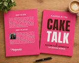 Cake Talk book front and back cover by Madhur Mitra – Marshmadoh