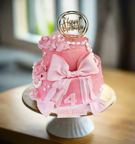 Pink Bow Tier Cake