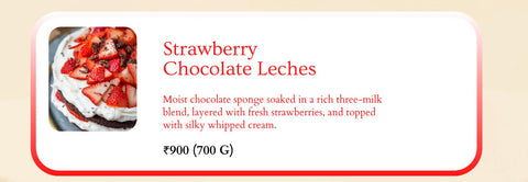 Chocolate and Strawberry Tres Leches ( 700g)