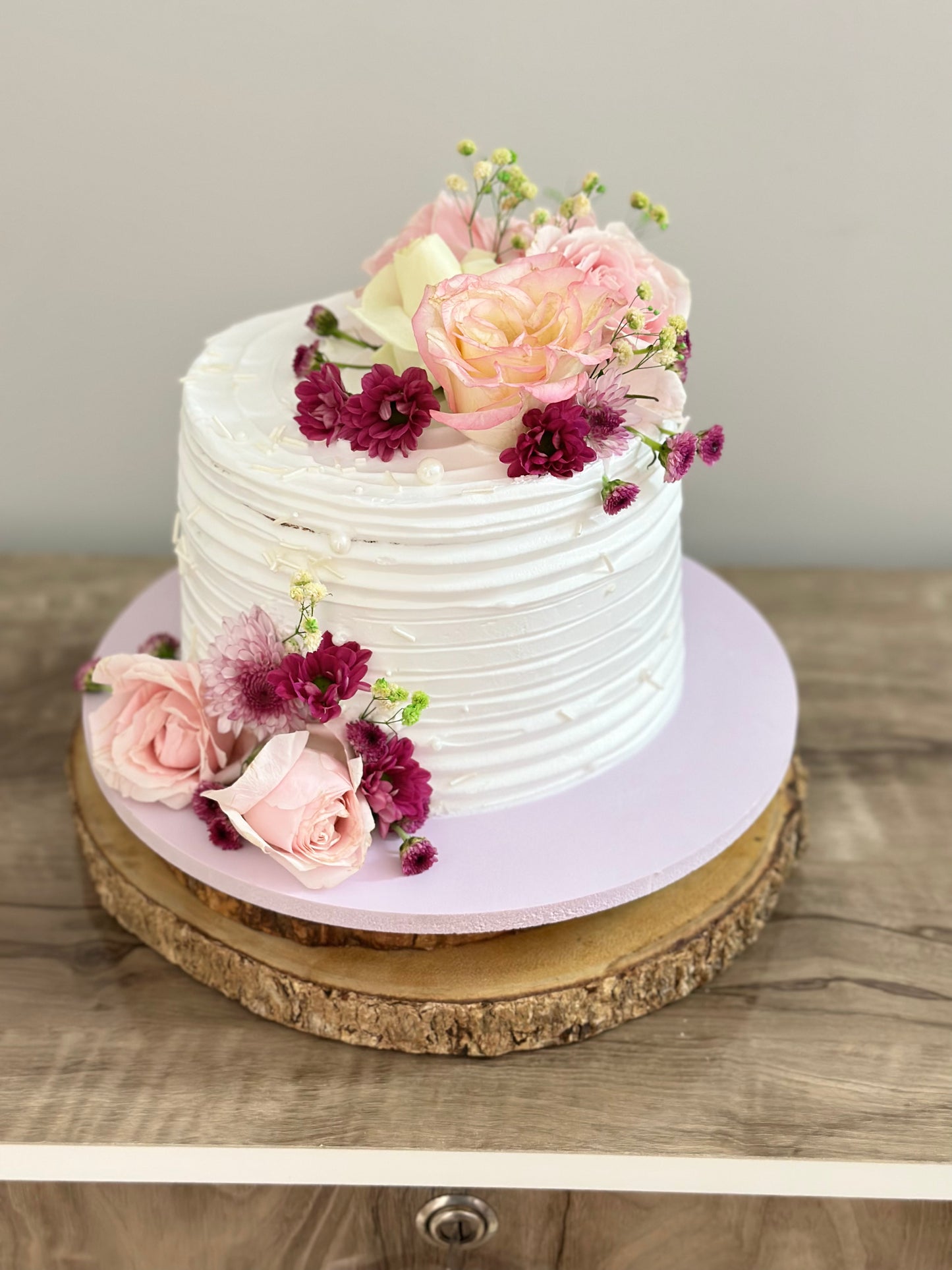 Cake with Fresh Flowers